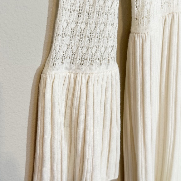 Sundance Ivory Pointelle Josalyn, BellSleeves Sweater Dress with Lining- size PL - Picture 7 of 11